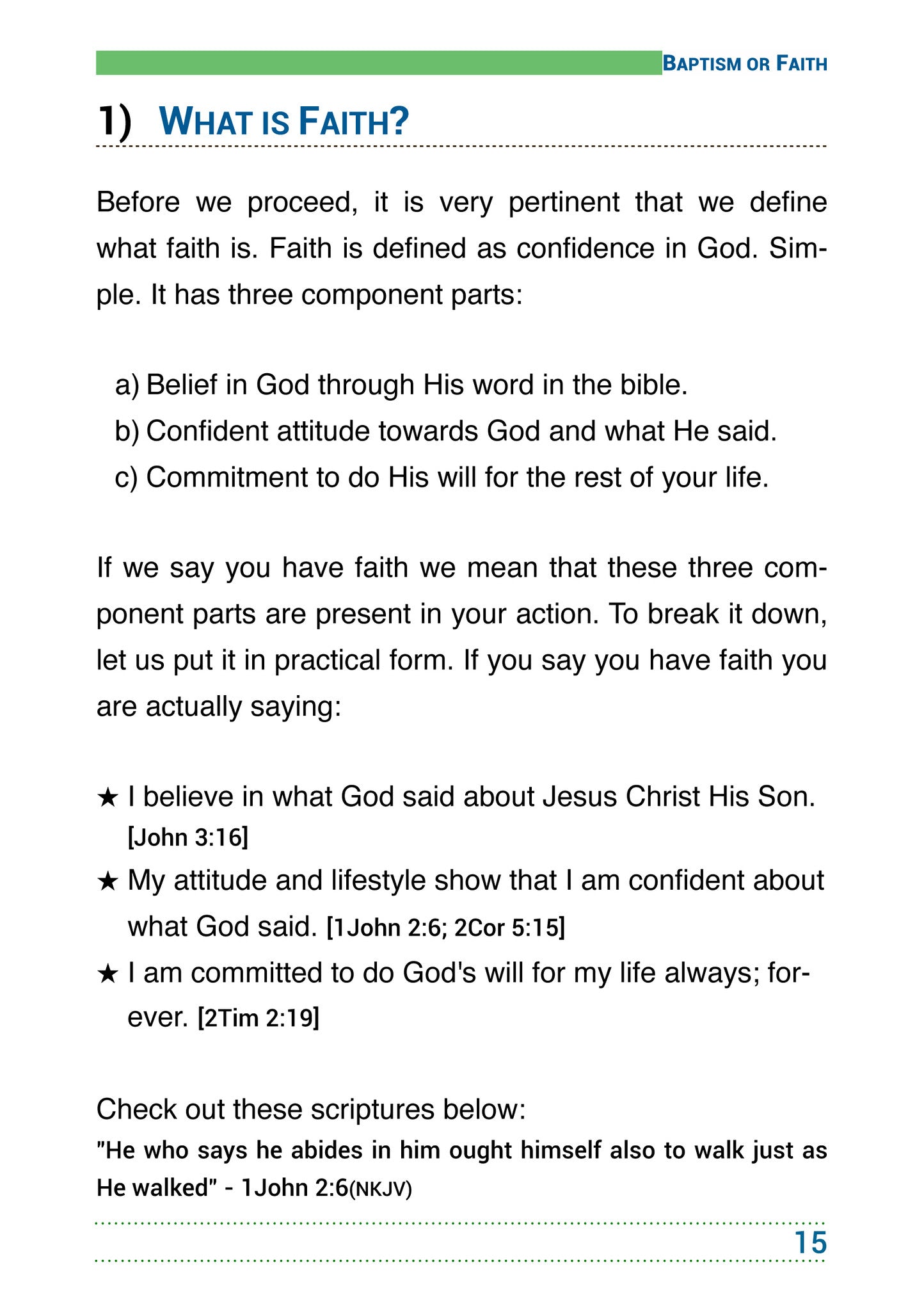 Baptism or Faith