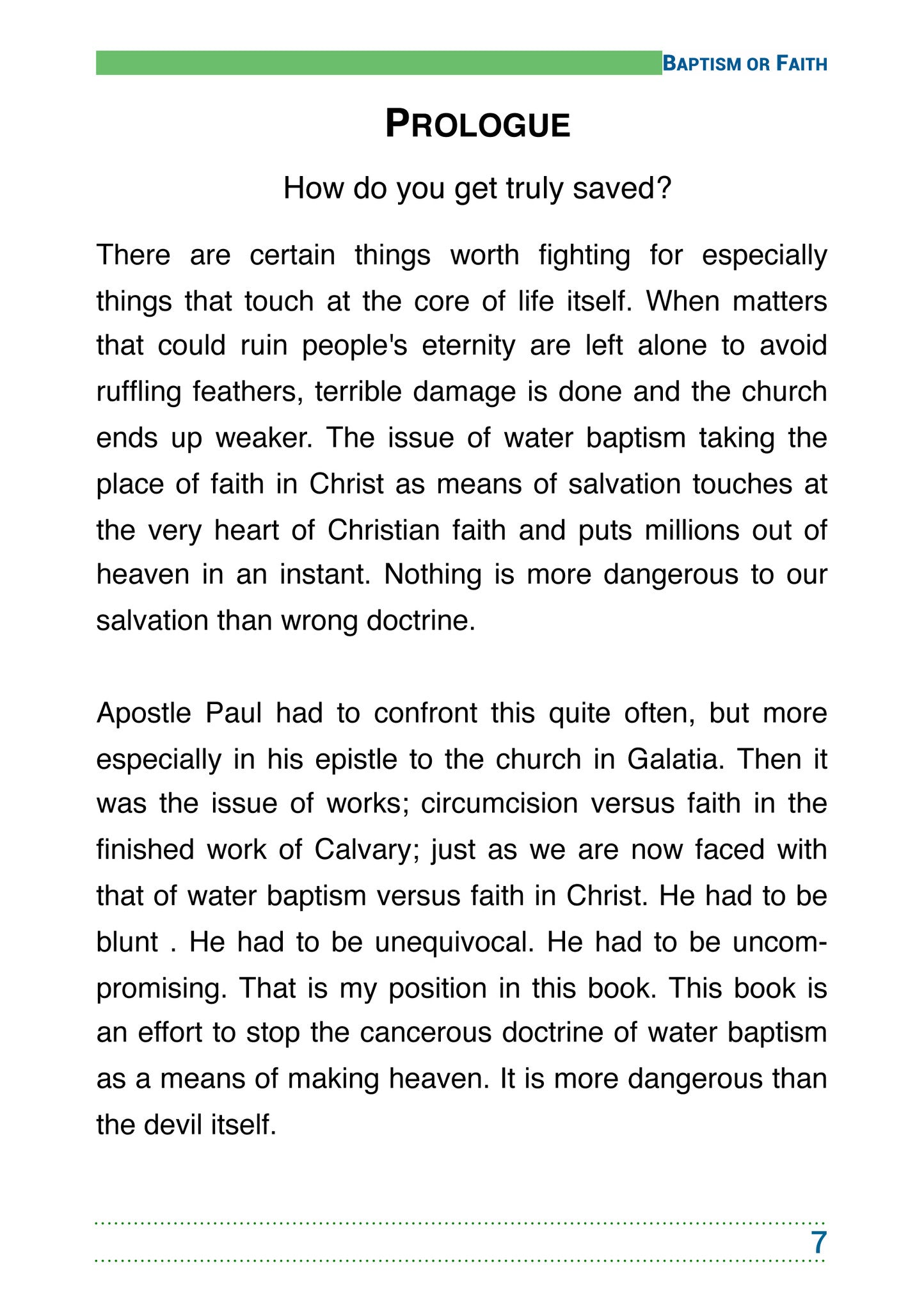 Baptism or Faith