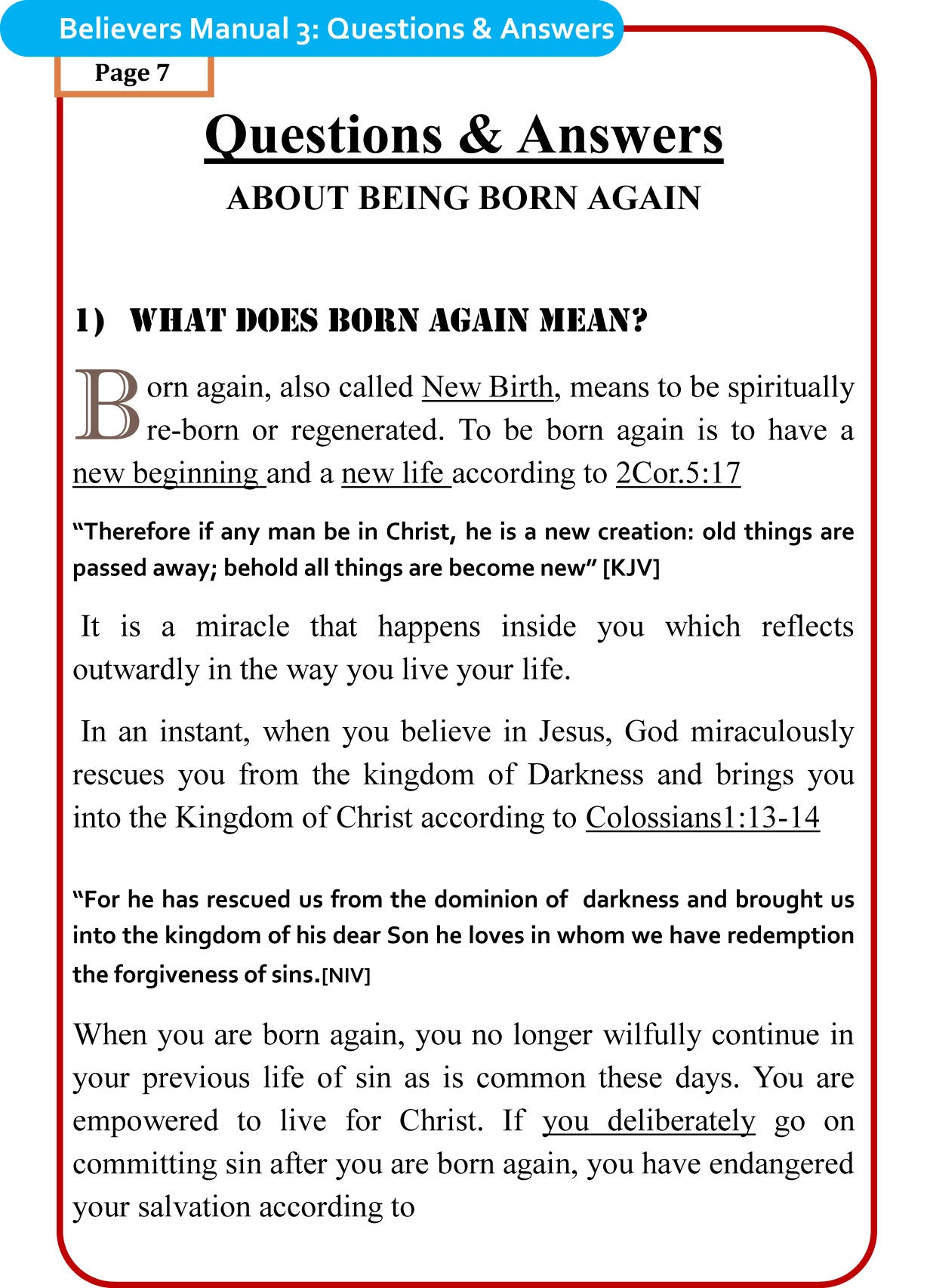 Believer's Manual 3