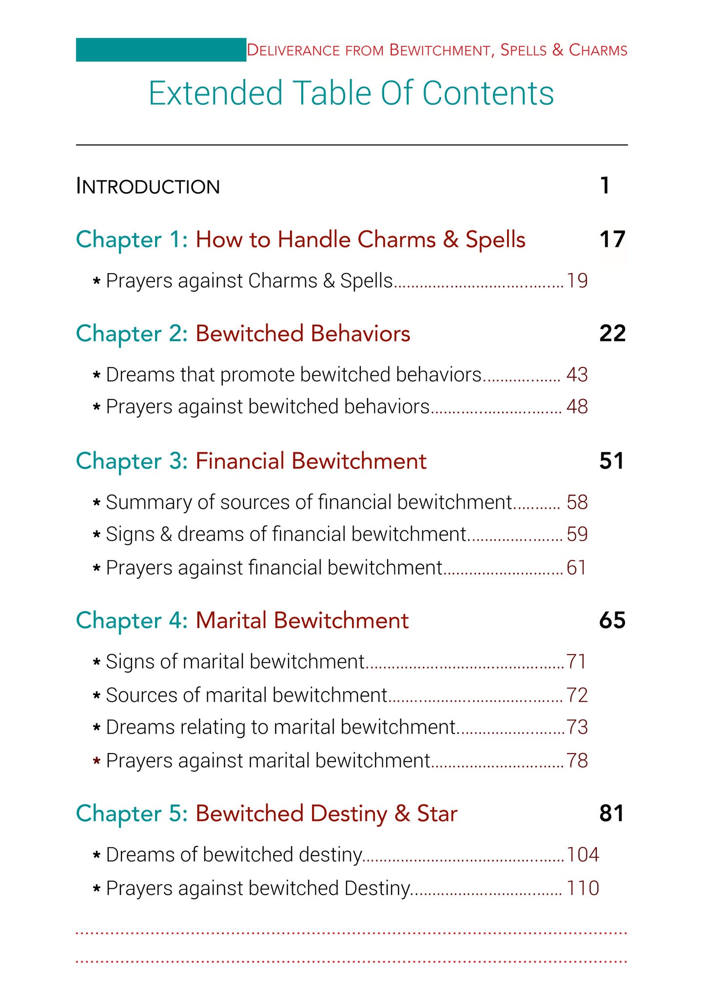 Deliverance from Bewitchment, Charms & Spells