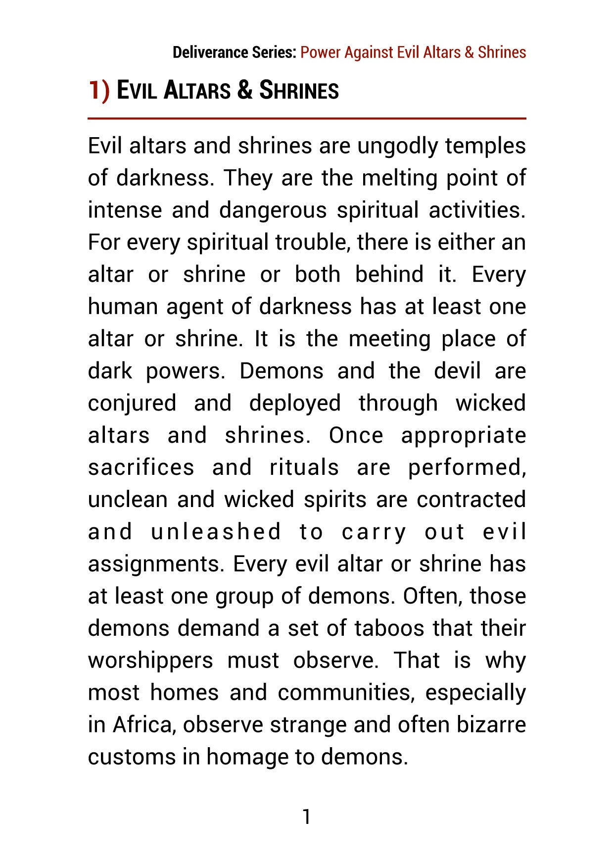 Deliverance Series: Power Against Evil Altars & Shrines